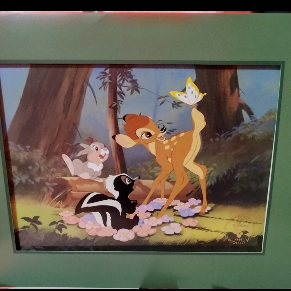 Vtg:Walt Disney " Bambi " 1997 Exclusive Commemorative Lithograph with Envelople
